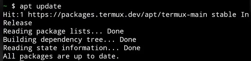 sudo apt update results