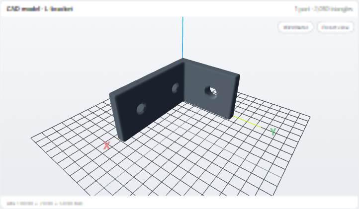 L-bracket modeled with dsh-cad