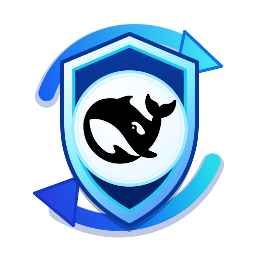 带 DeepSeek Harness 黑色鲸鱼标识的 DSH Plugin Compatibility Guardian Logo