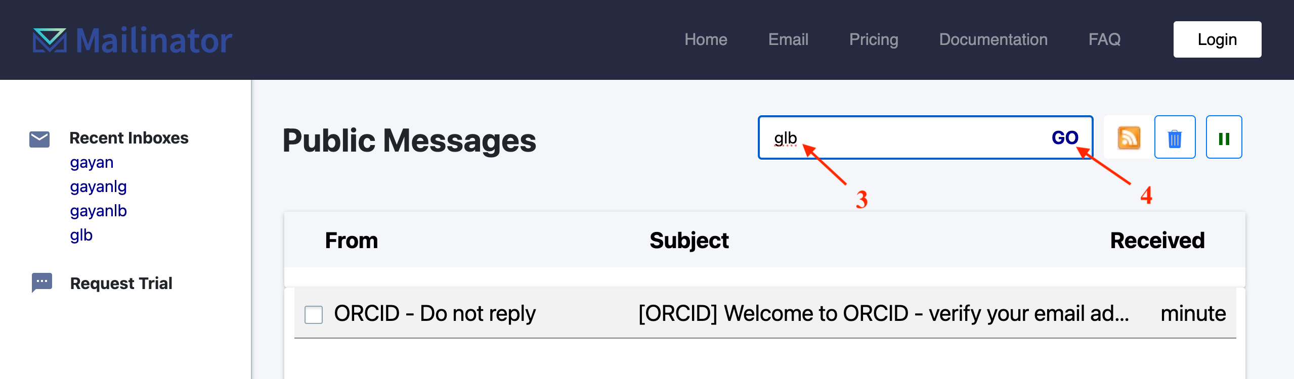 Open the DSpace profile page