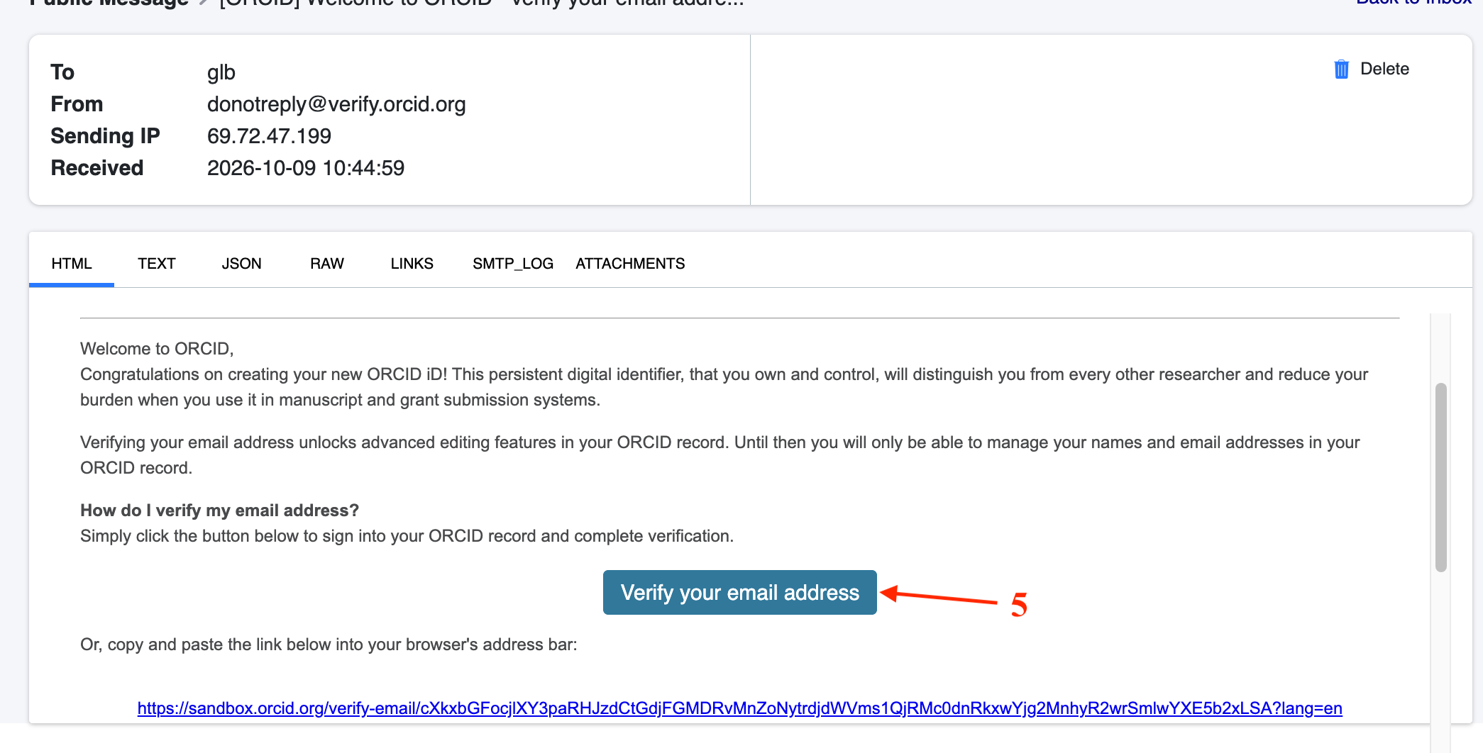 Open the DSpace profile page