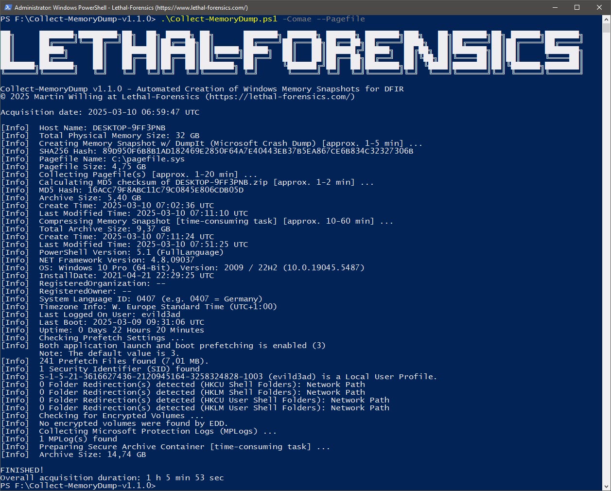 DumpIt - Microsoft Crash Dump