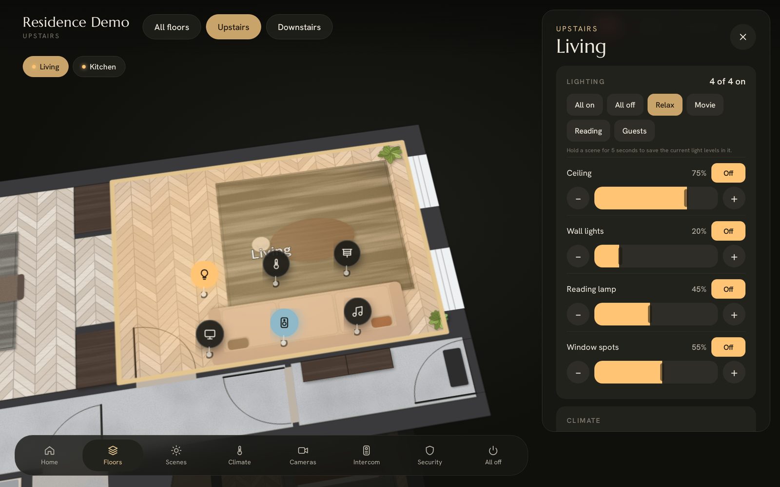 WWP Panel UI - Room control