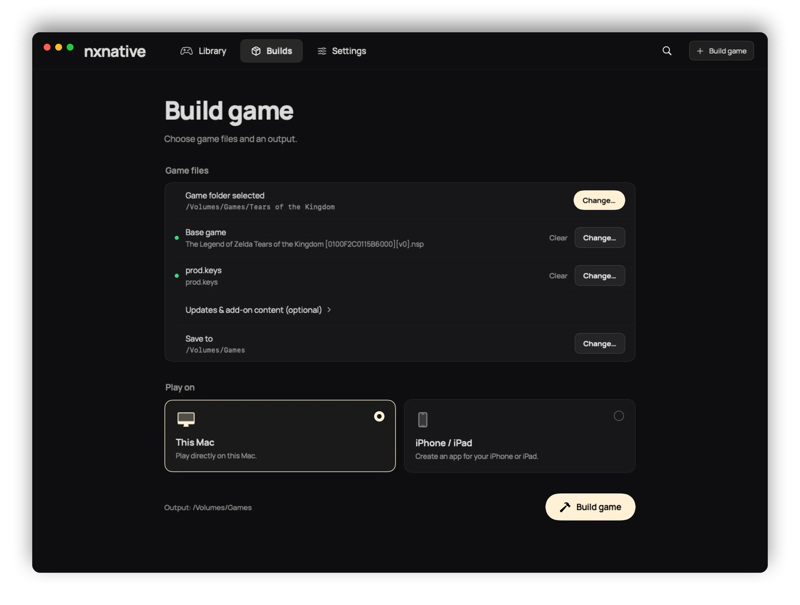 Build game