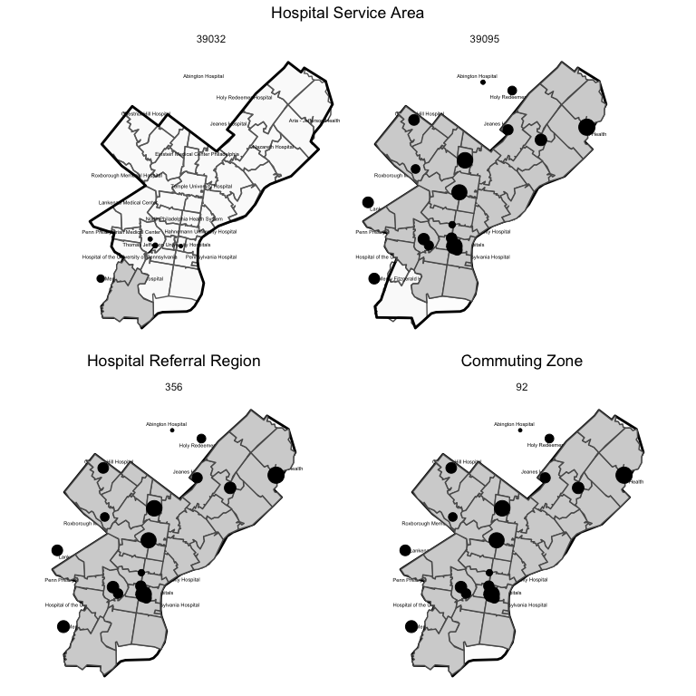 Geographic Markets Identified by HSA, HRR, and Commuting Zone