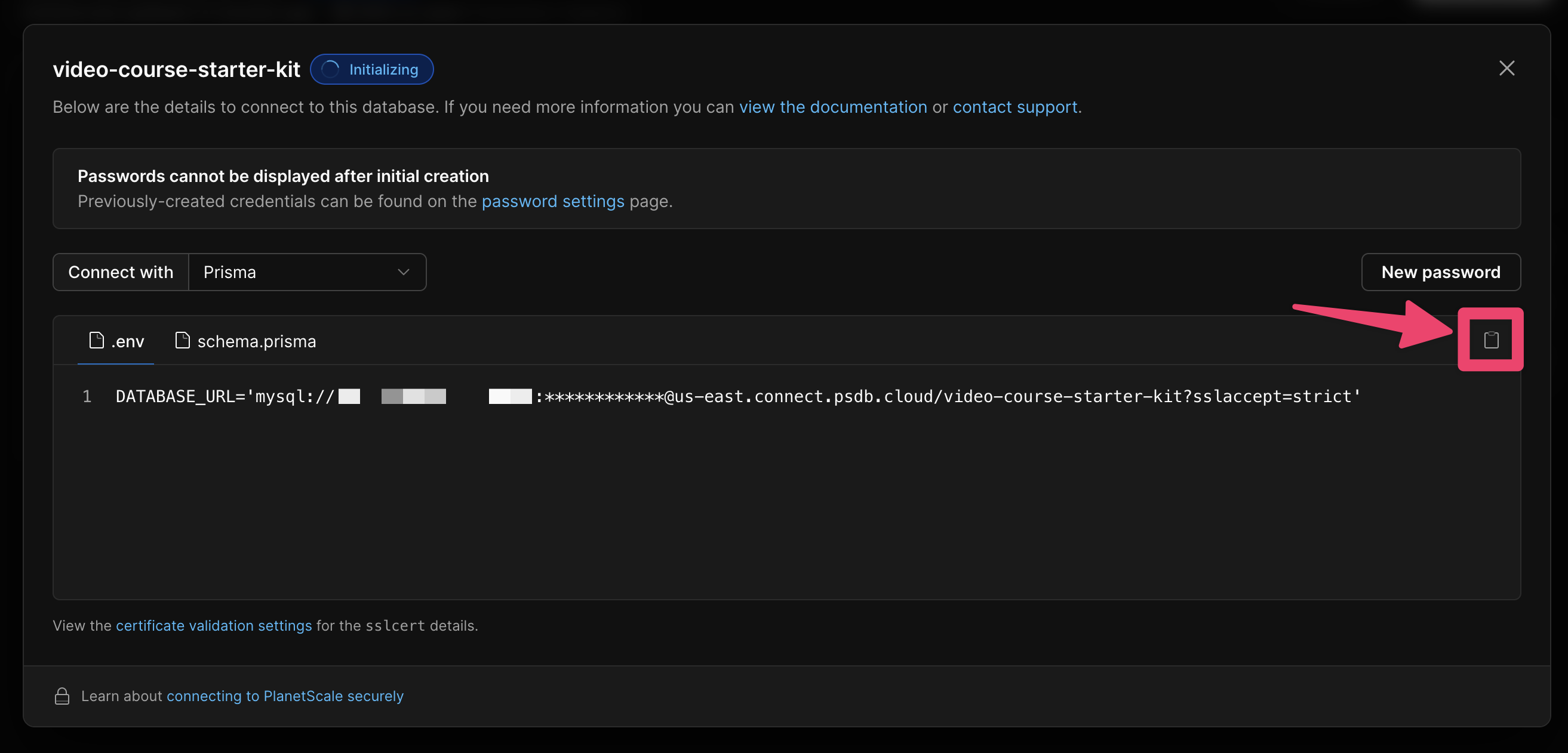 Copy the value and paste into your .env.local file