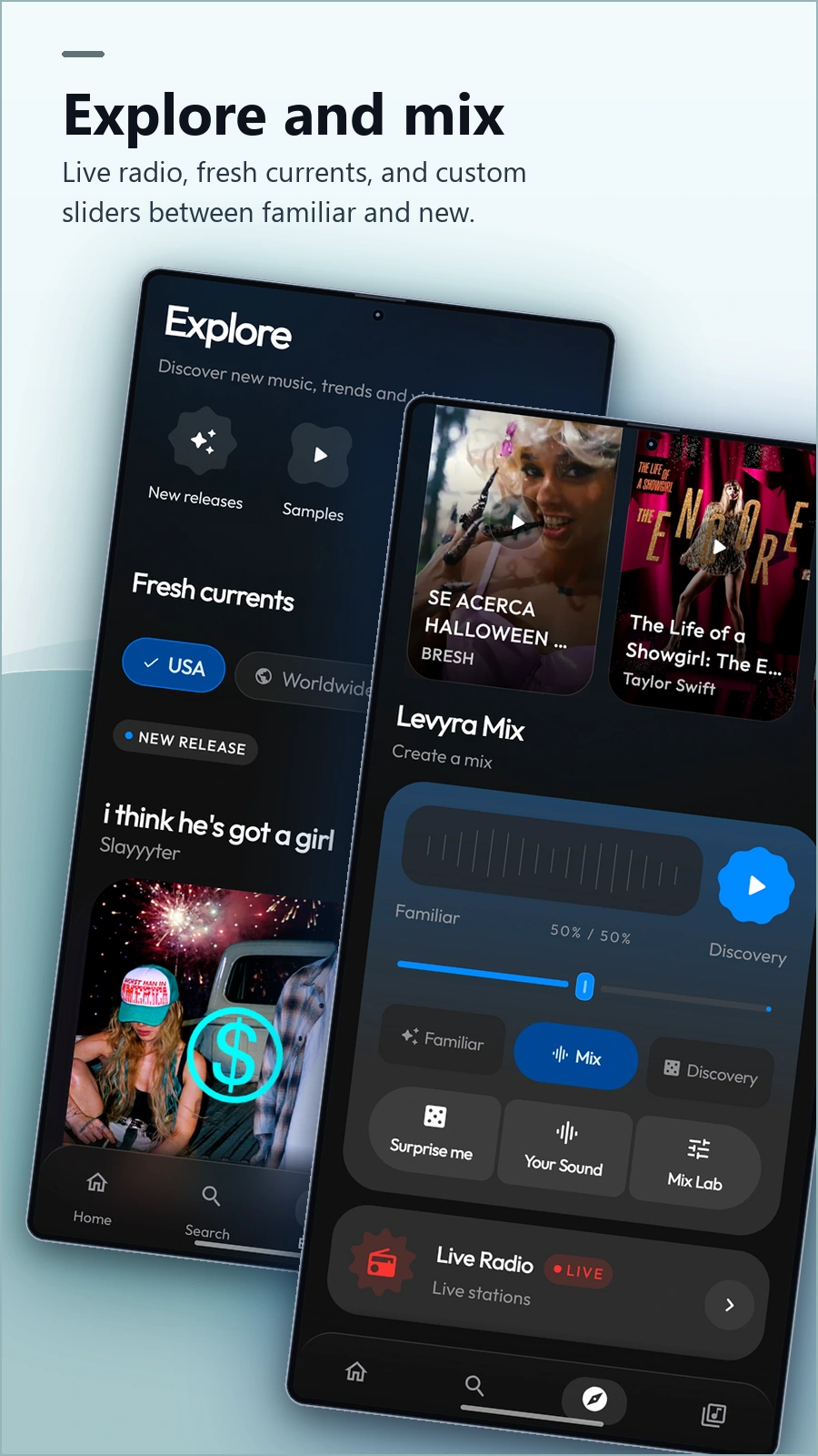 Levyra explore and mix hub