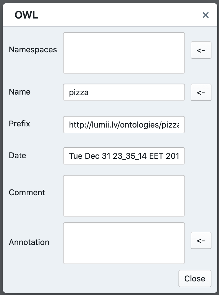 The resulting dialog window for dialog.json