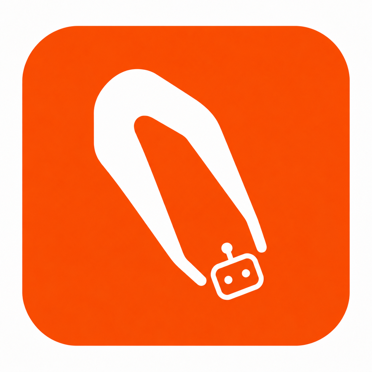 nitpick logo: tweezers picking up an outlined robot head