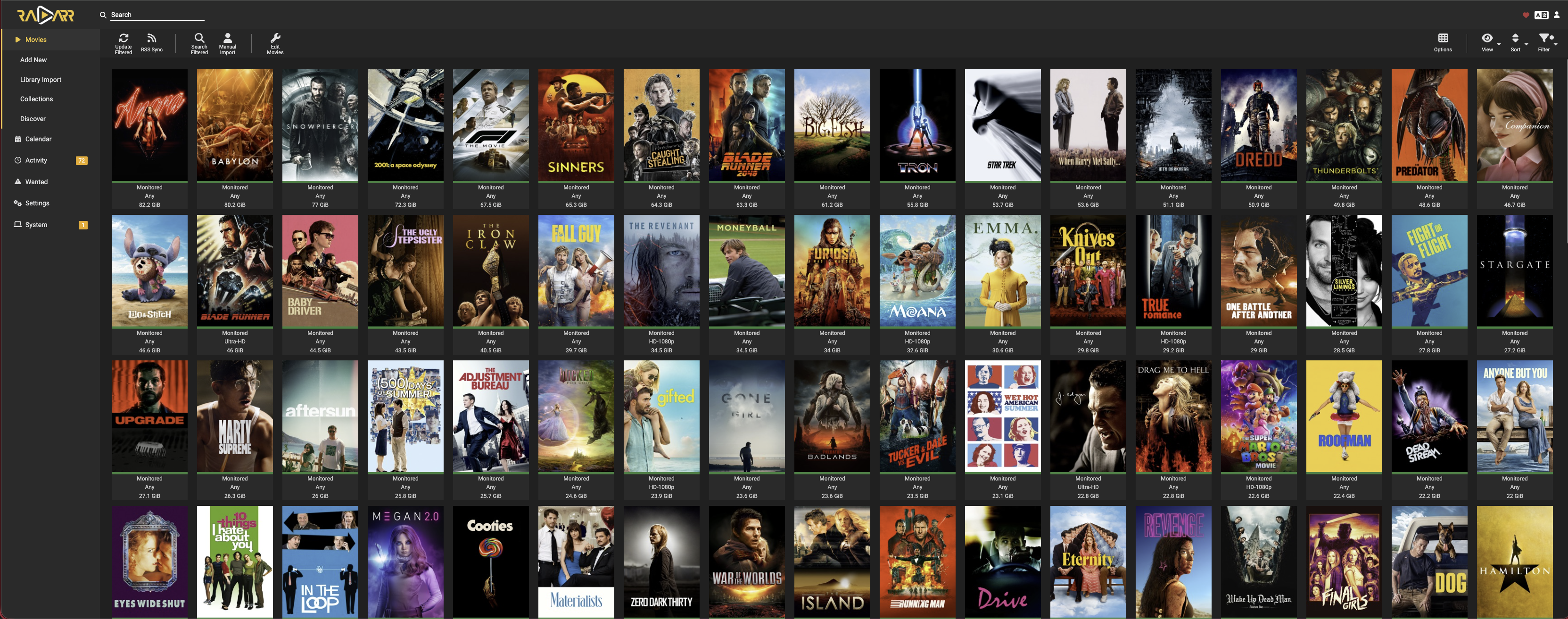 Radarr movie management