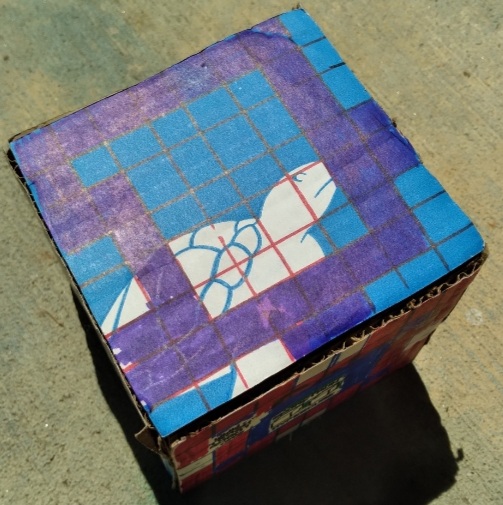 side of cube with pattern shown to guide replication