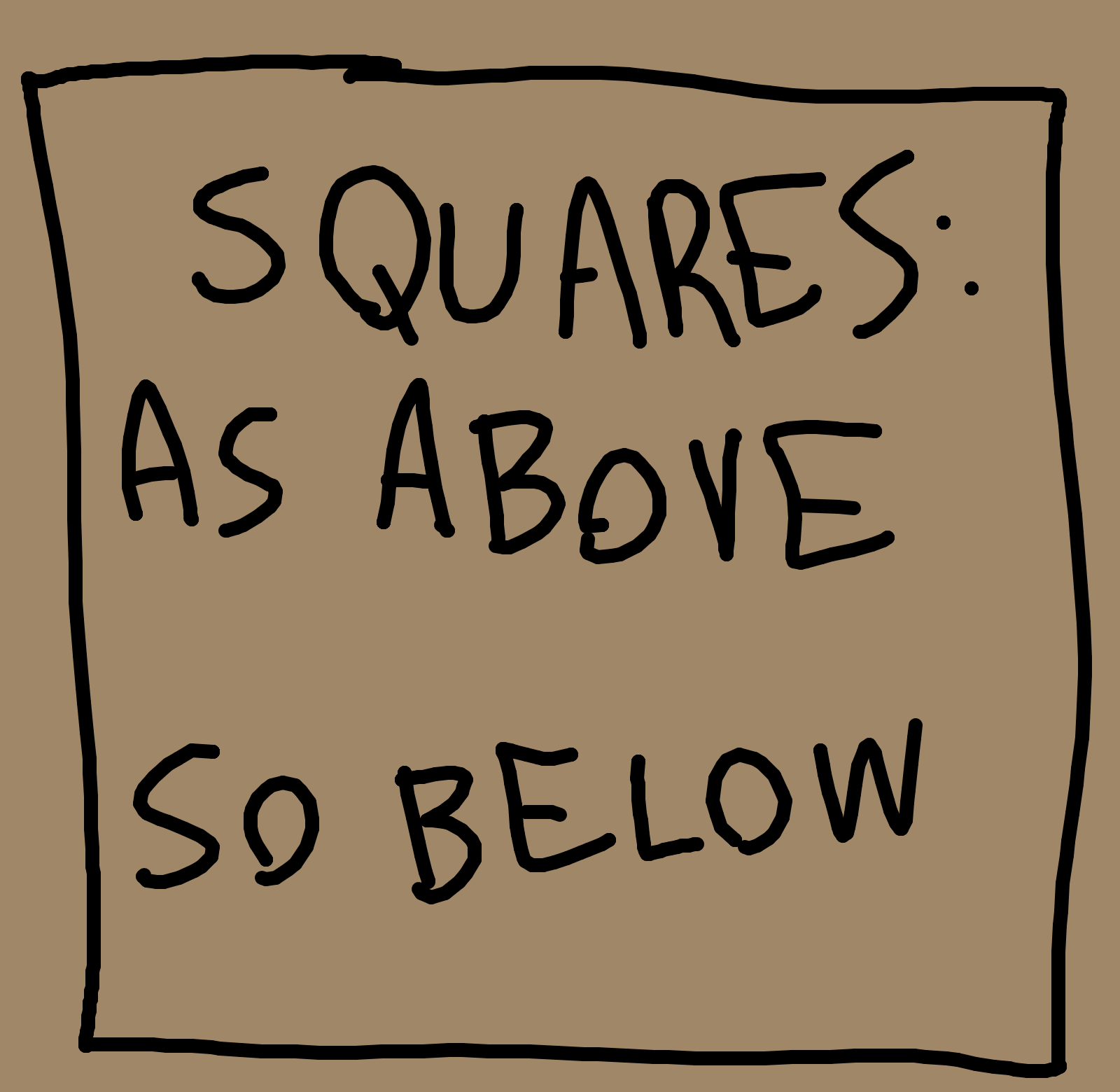 screen shot of trash magic app which has handwriting reading "as abov, so below"