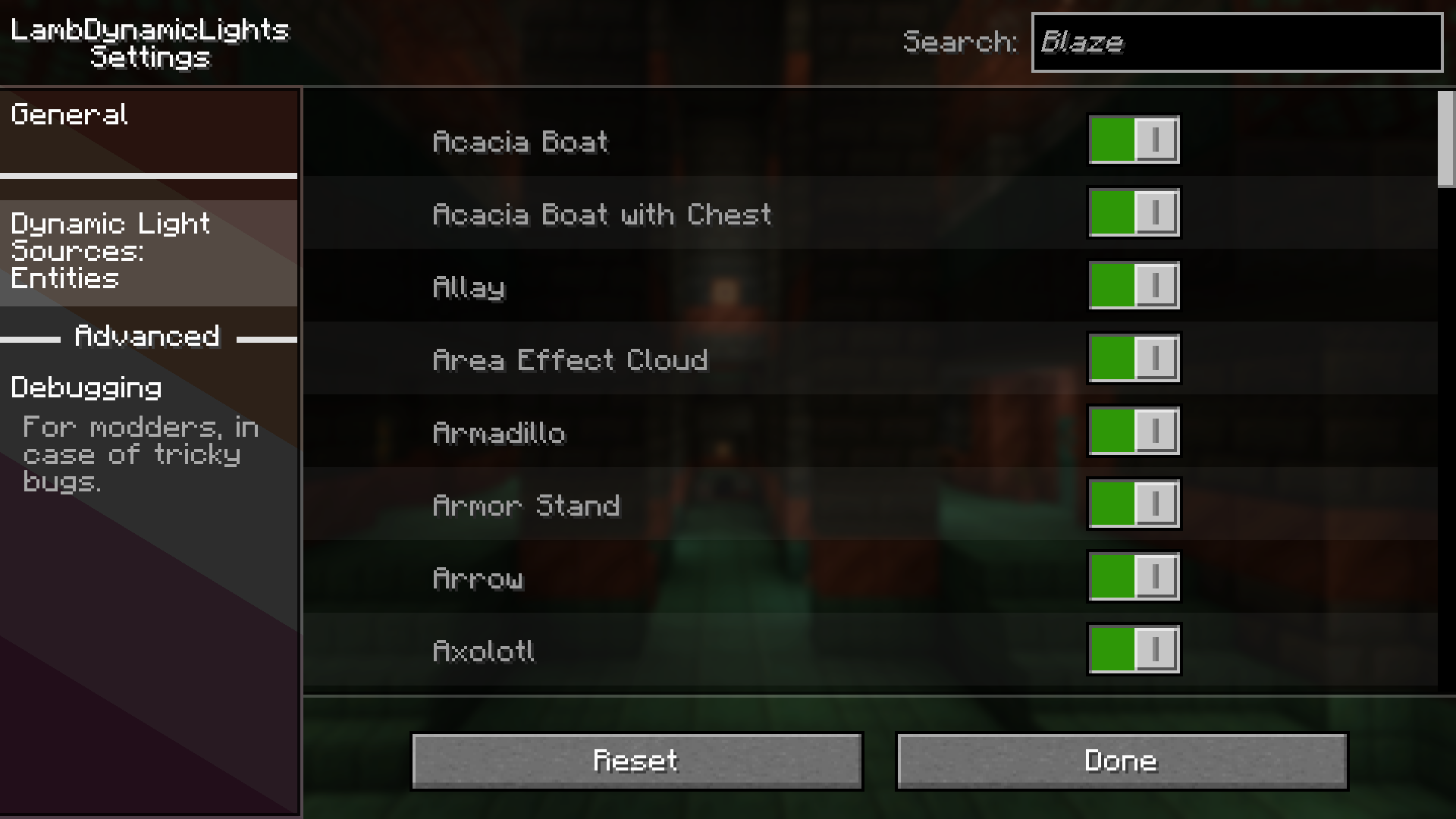 Entities Configuration