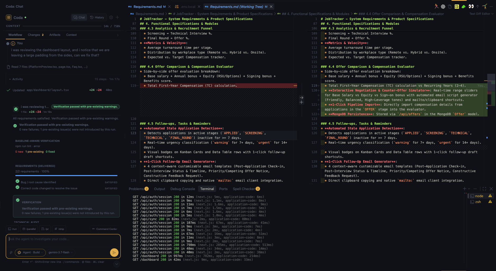 Coda AI chat and verification workflow