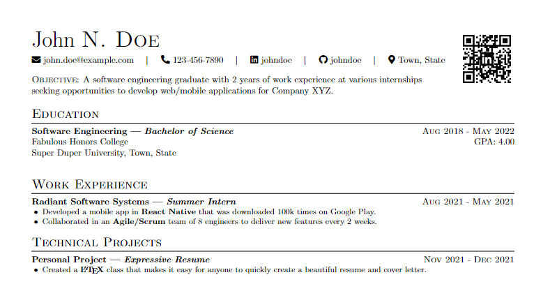 Example Expressive Resume