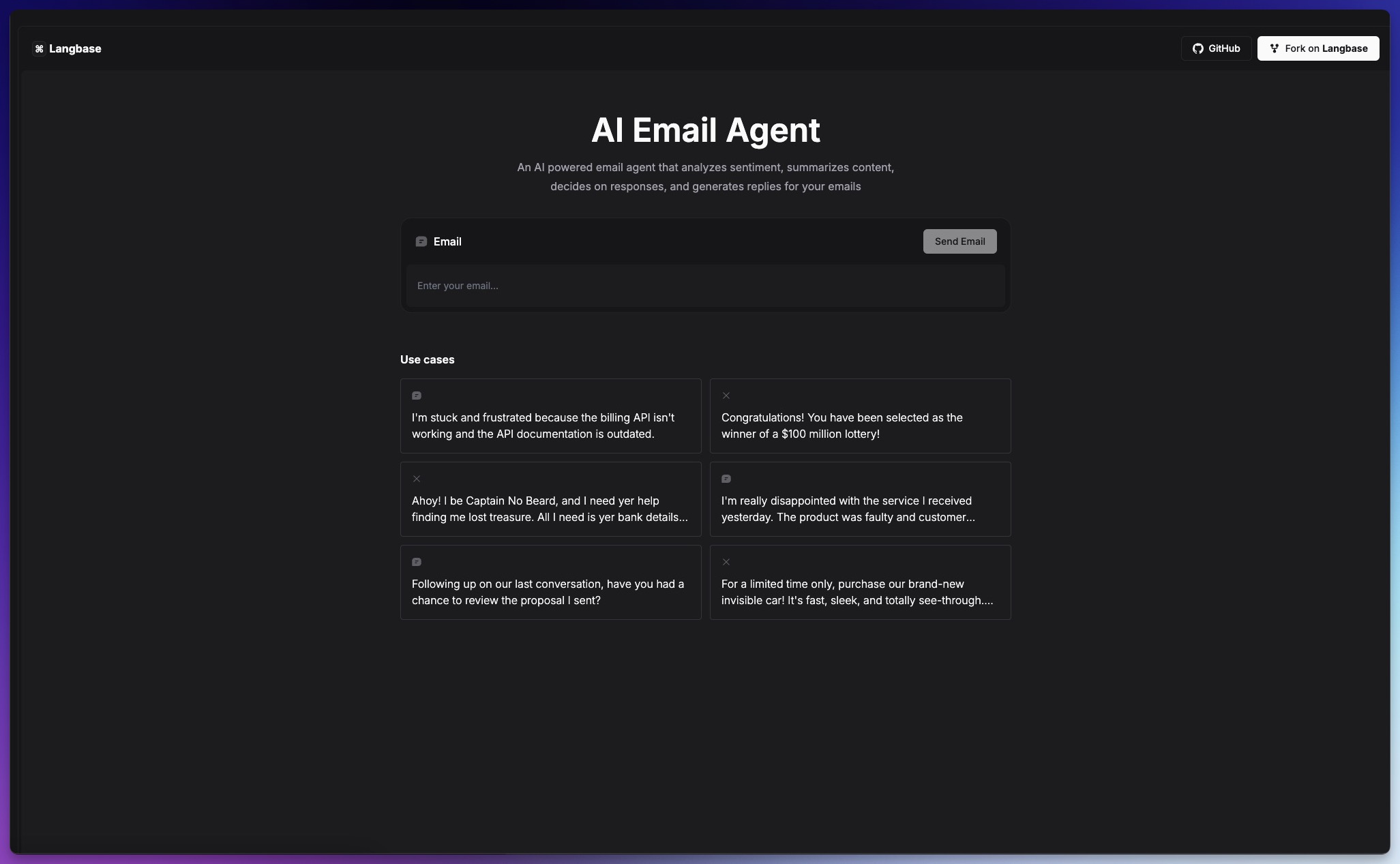 AI Email Agent by ⌘ Langbase