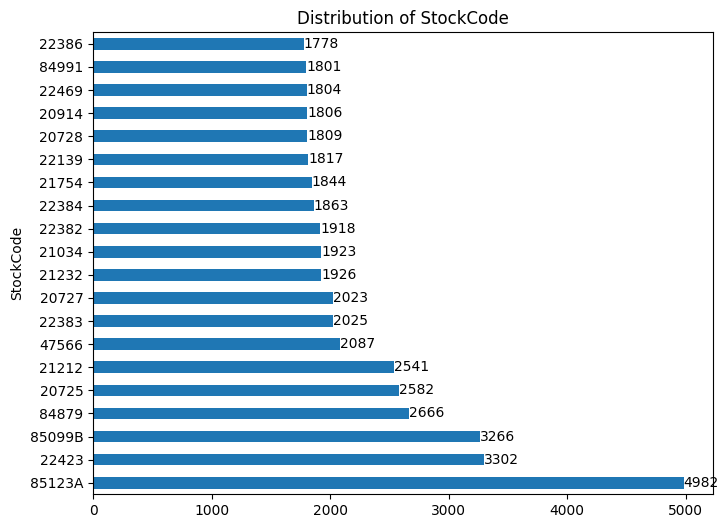 Barh StockCode