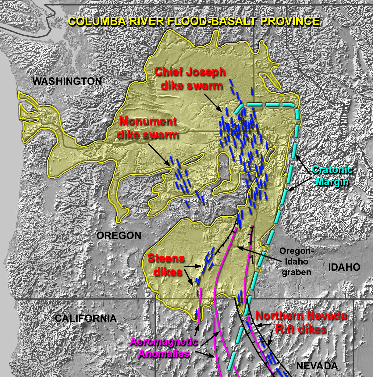 Columbia River Flood Basalts volcano