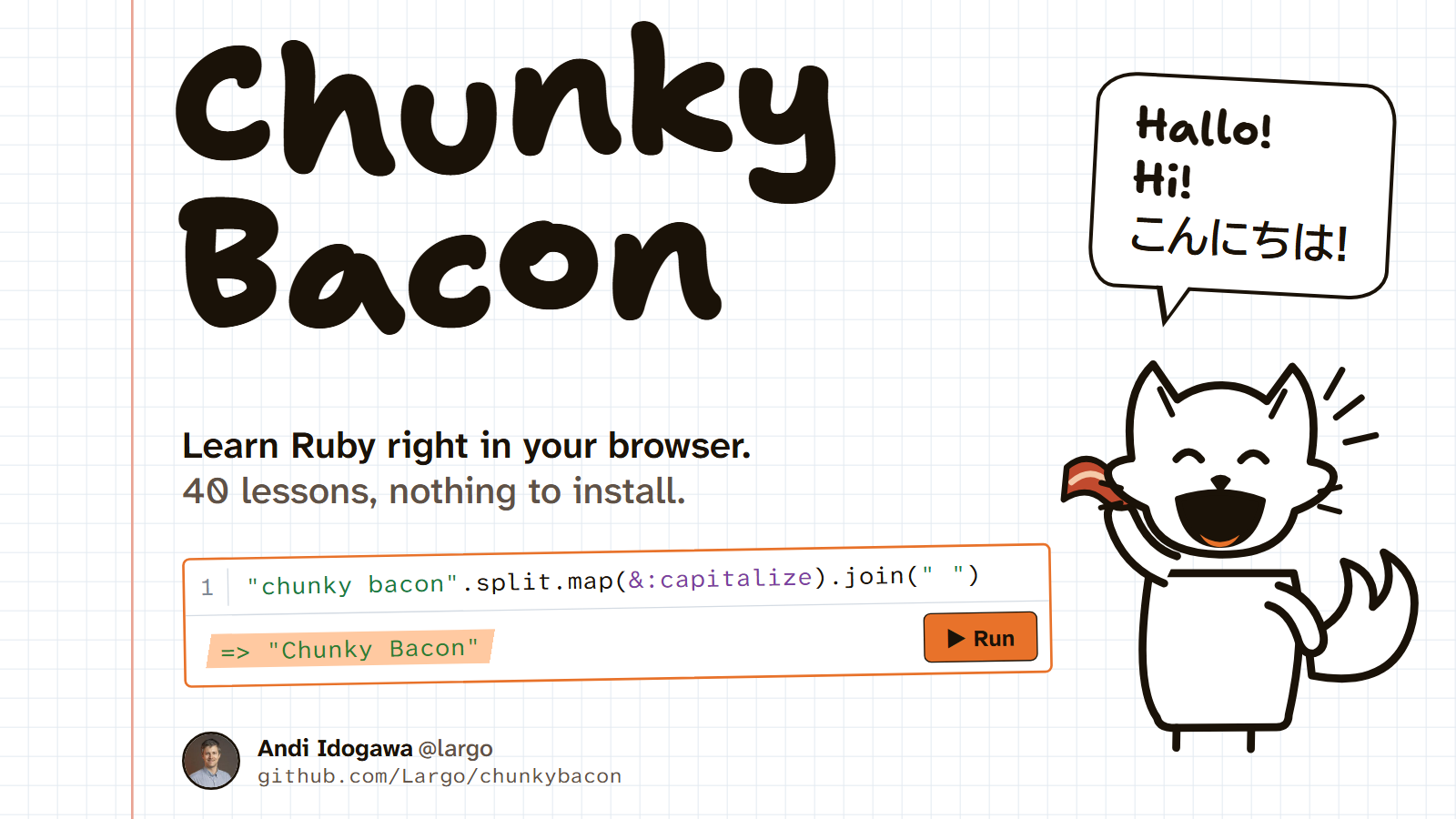 Chunky Bacon: learn Ruby in your browser