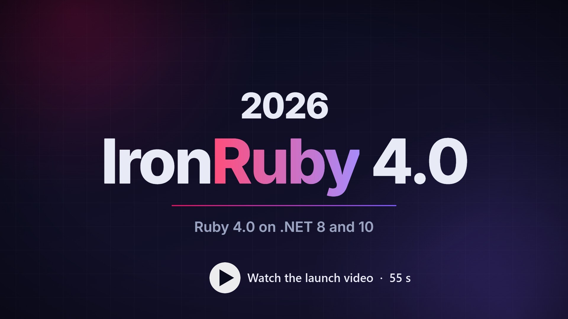 IronRuby 4.0, the 55-second launch video