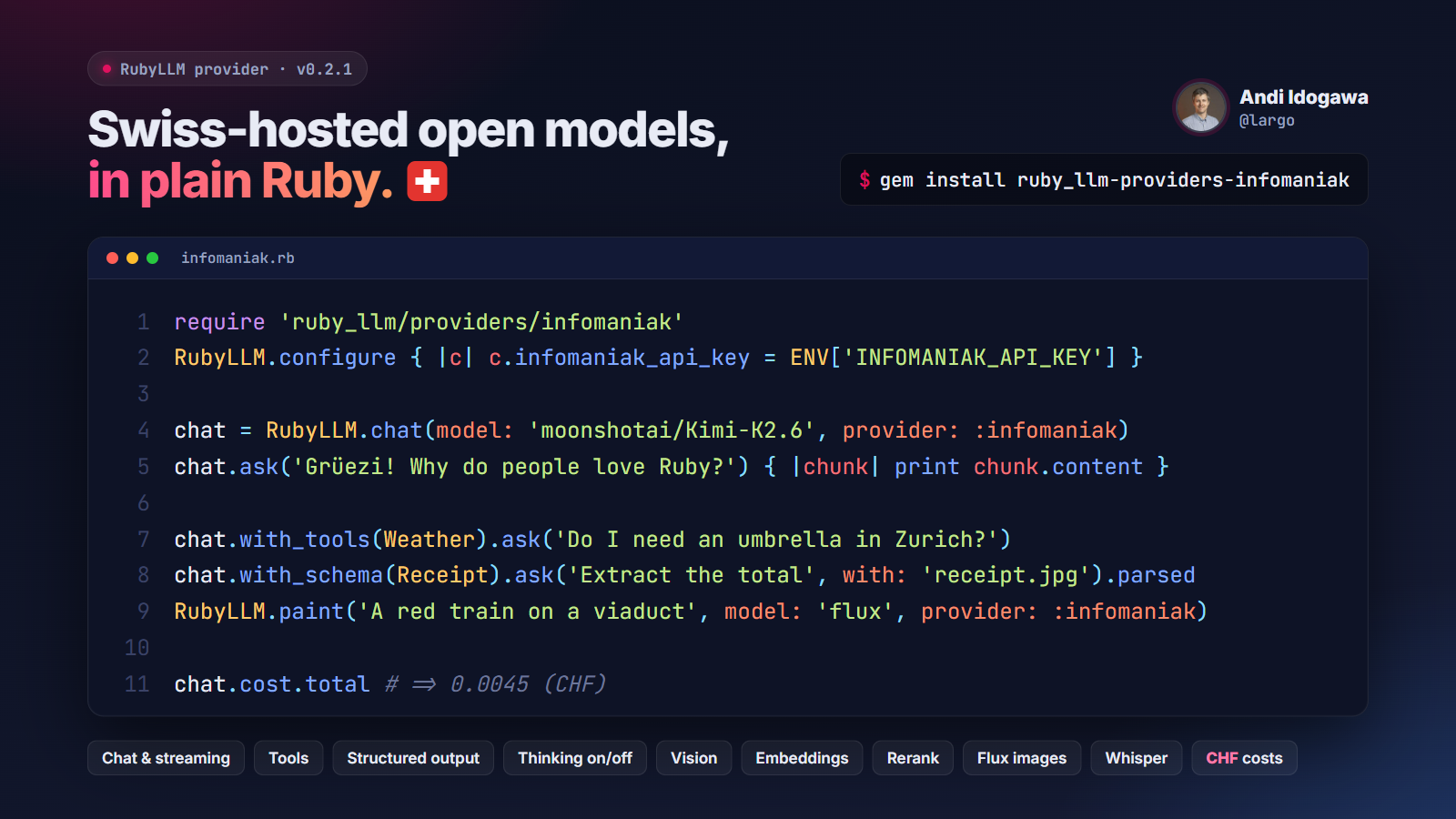 ruby_llm-providers-infomaniak: Swiss-hosted open models in plain Ruby