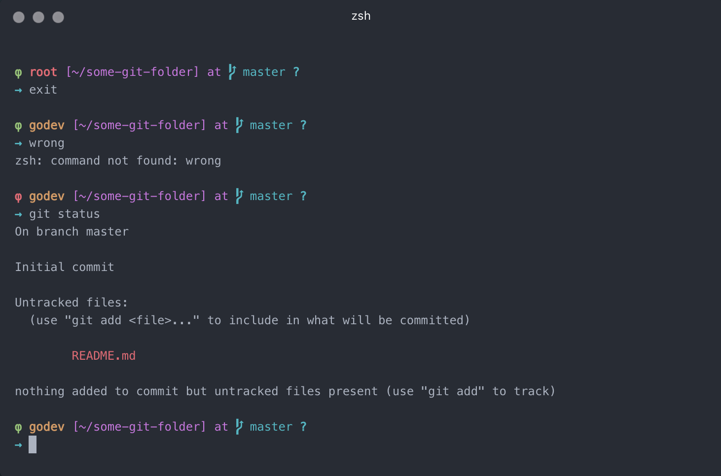 Phi φ ZSH Theme