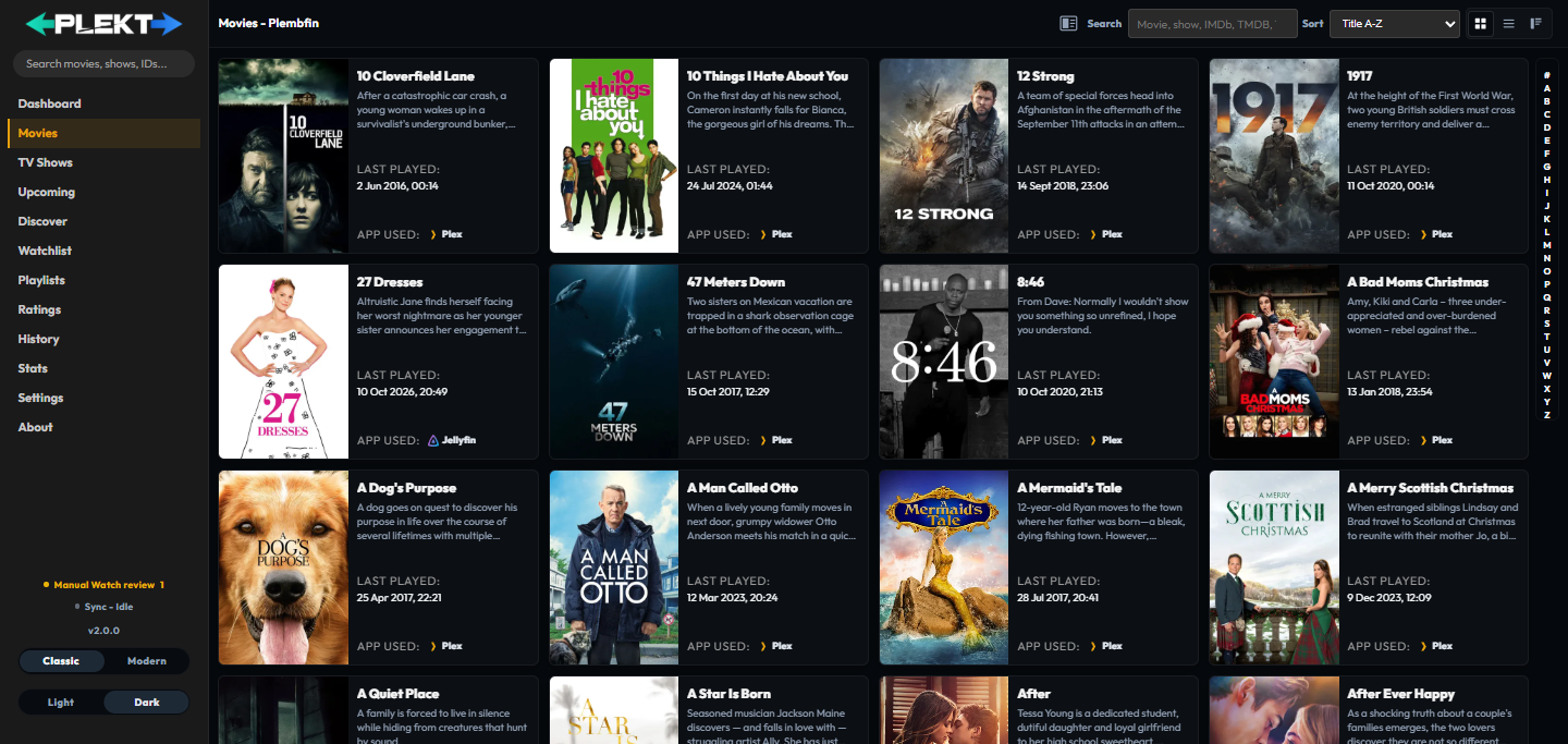 Movies library view