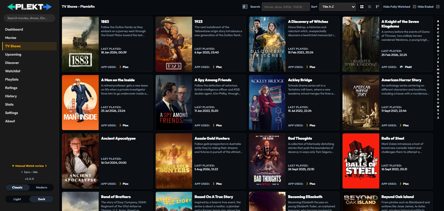 TV Shows library view