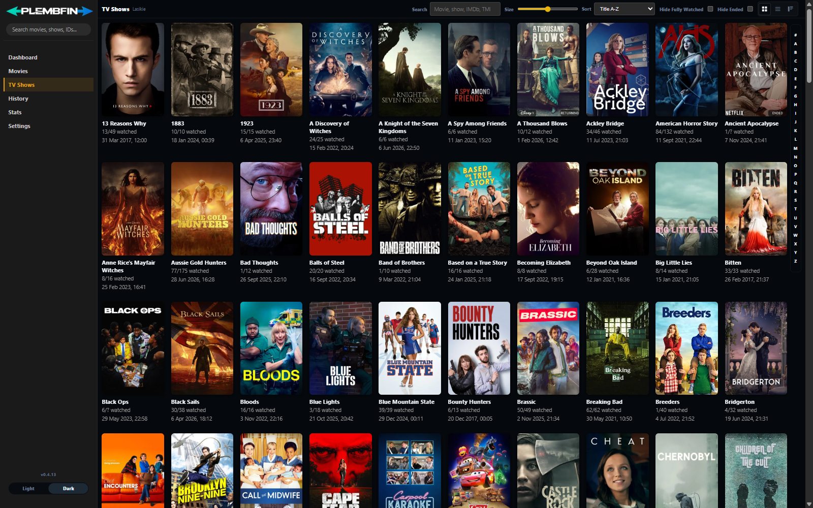 TV Shows library view
