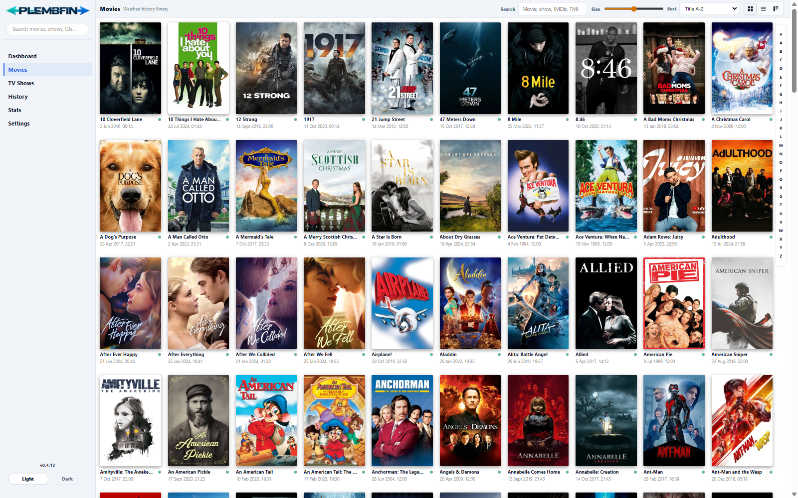 Movies library view