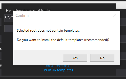 Install default example templates