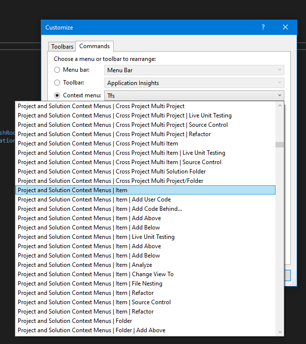 VS 2019 - Create new project dialog