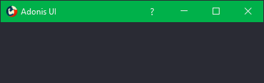 Custom green title bar