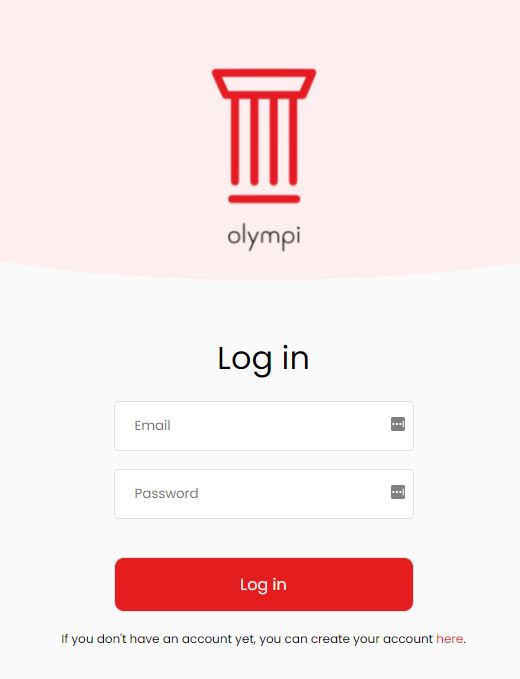 Olympi login page