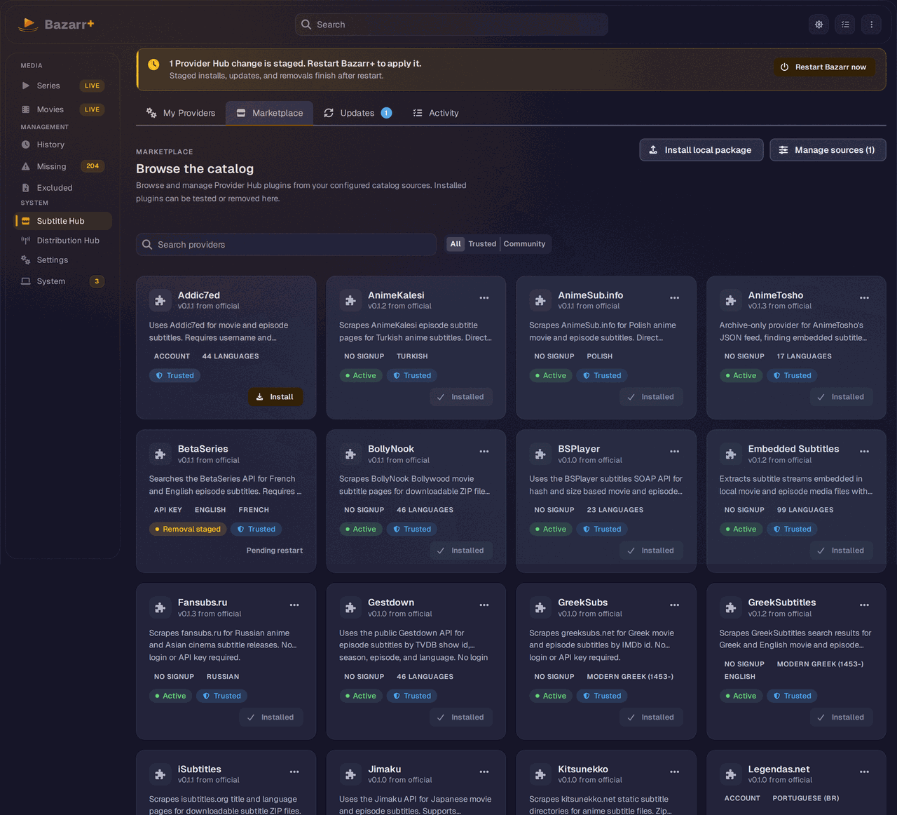 Provider Hub Marketplace