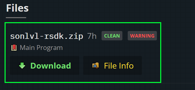 An image of the SonLVL-RSDK releases page, with SonLVL-RSDK.exe circled.