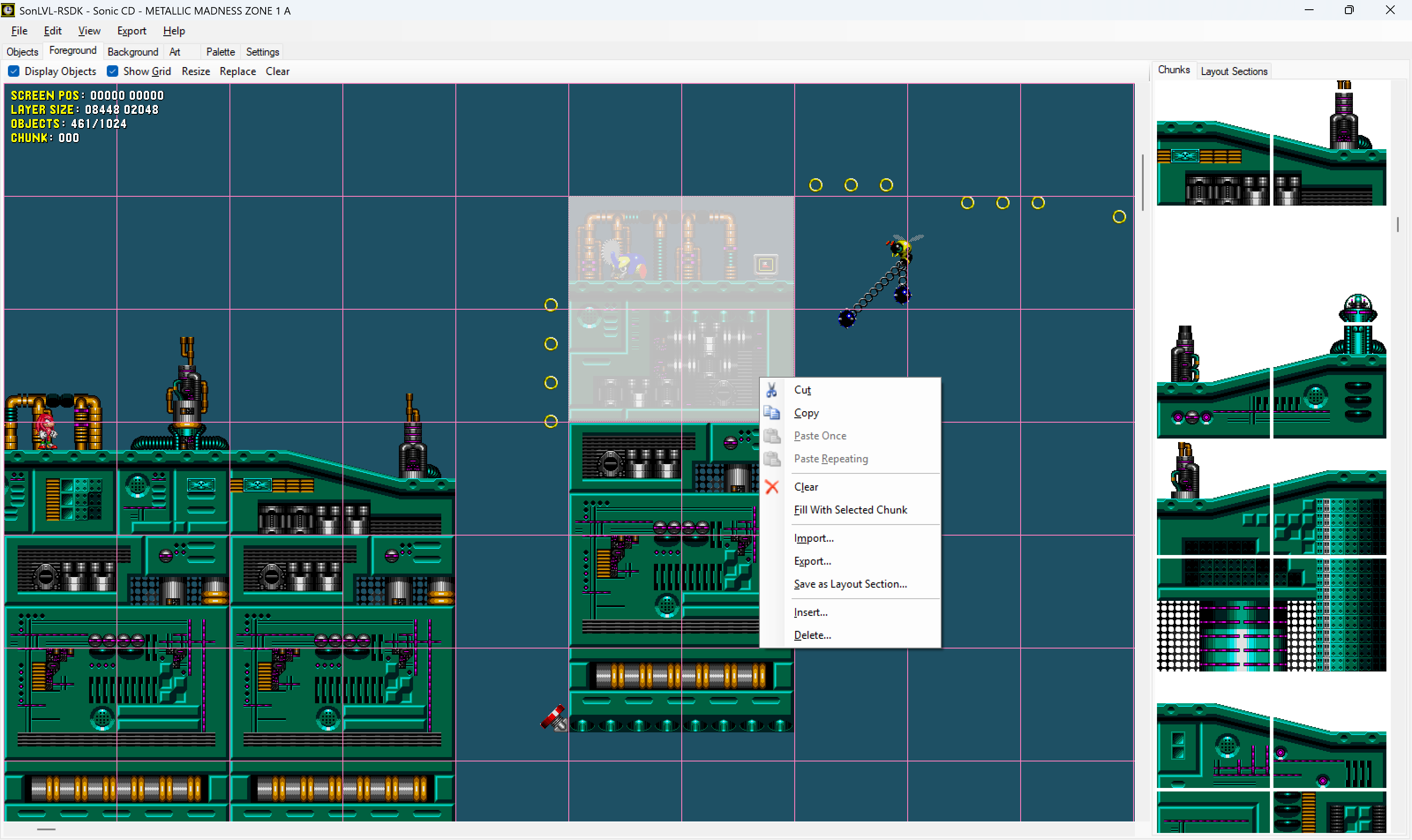 Metallic Madness Act 2's foreground being edited.