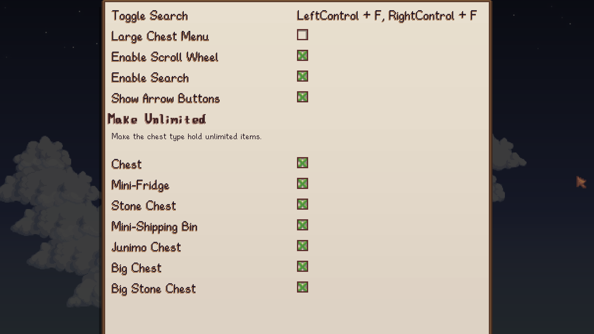 Config Menu