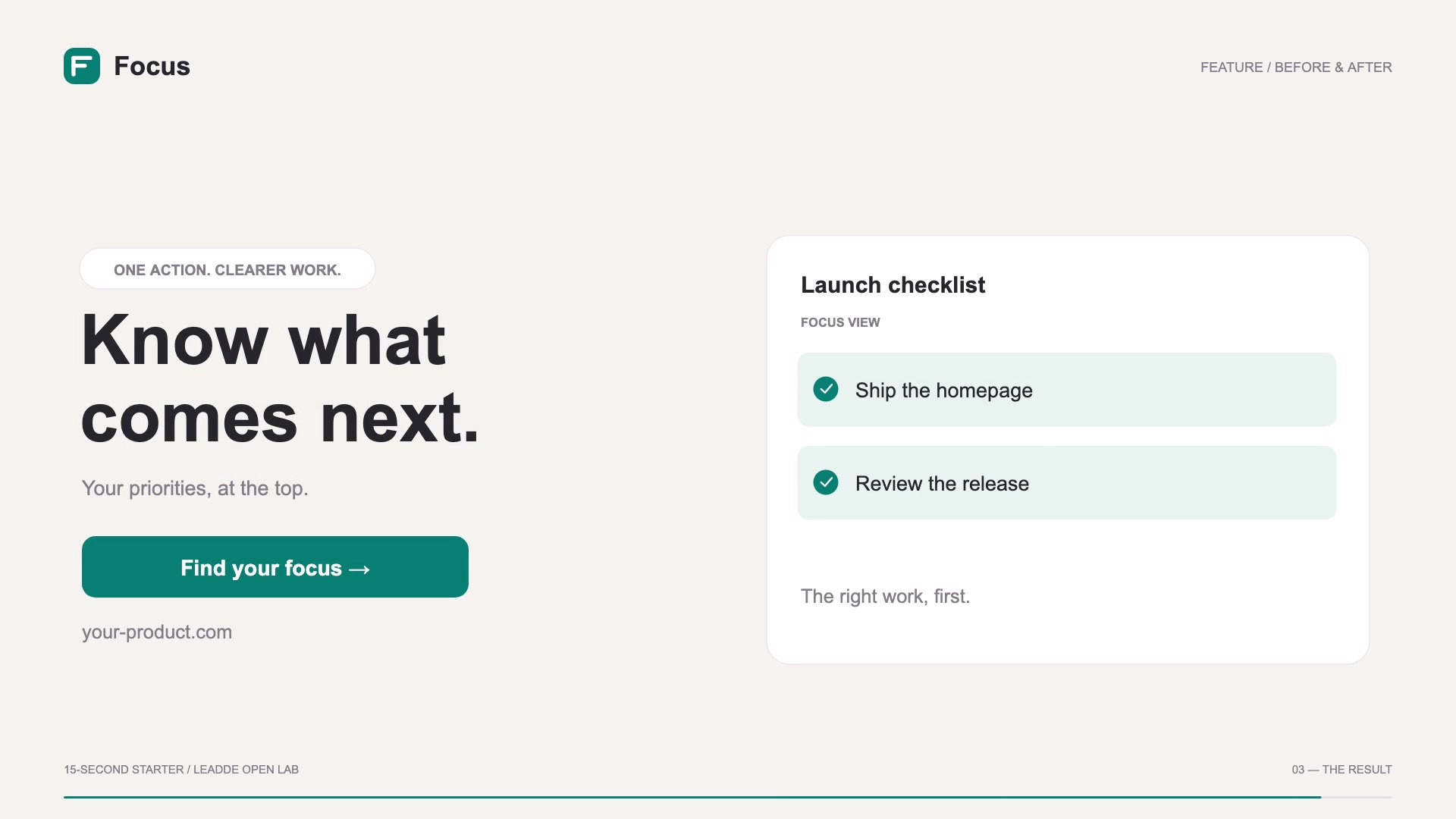 Feature Demo: 15-second runnable animation template