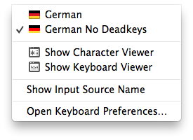 Select layout in Input menu