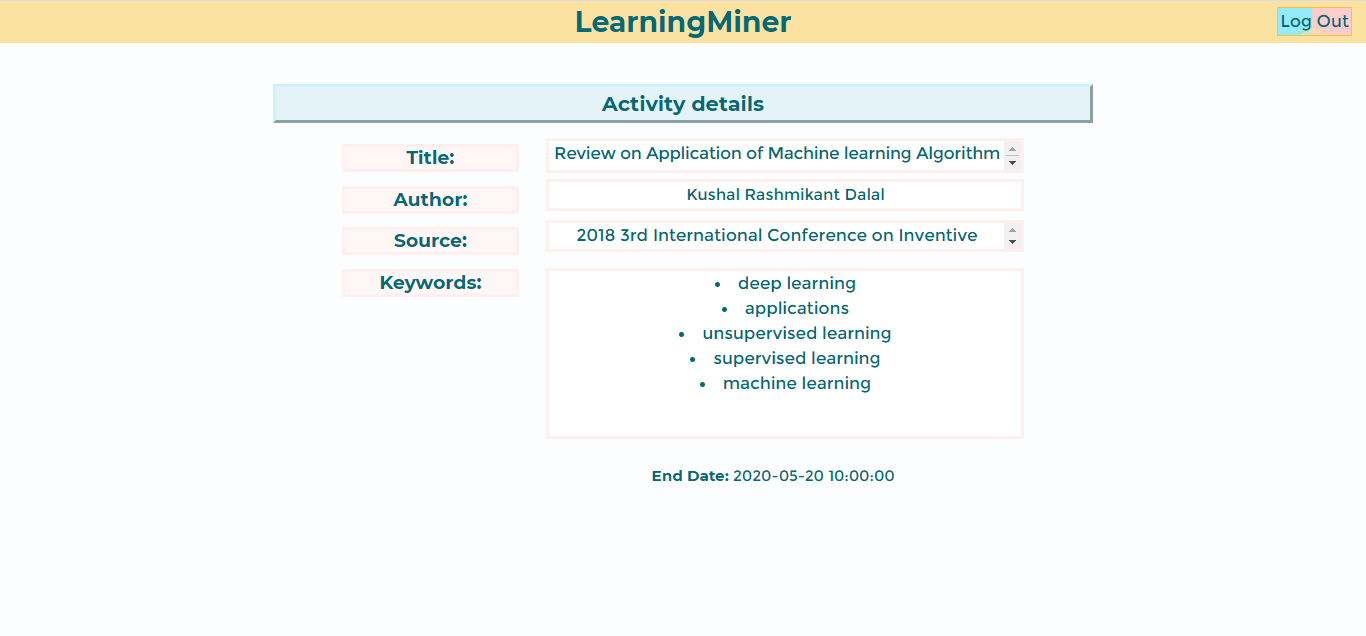 Activity details