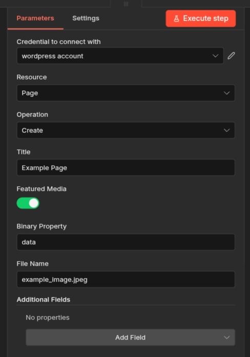 Create Page with Media Data