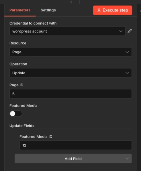 Update Page with Media ID