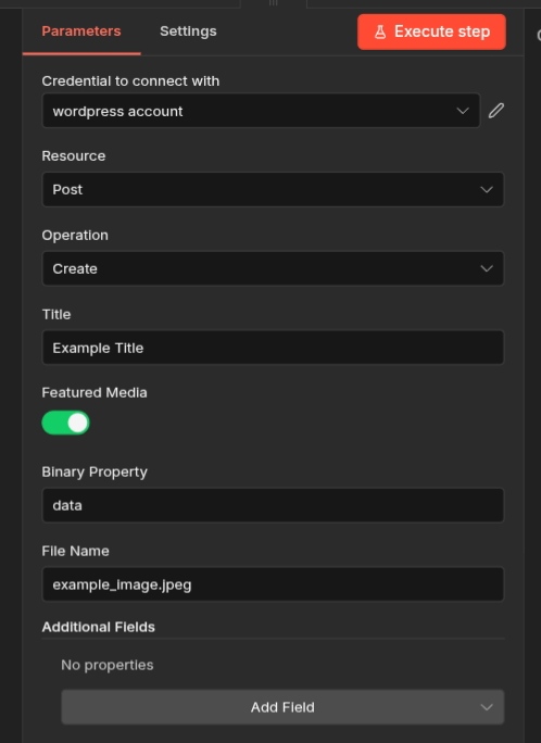 Create Post with Media Data
