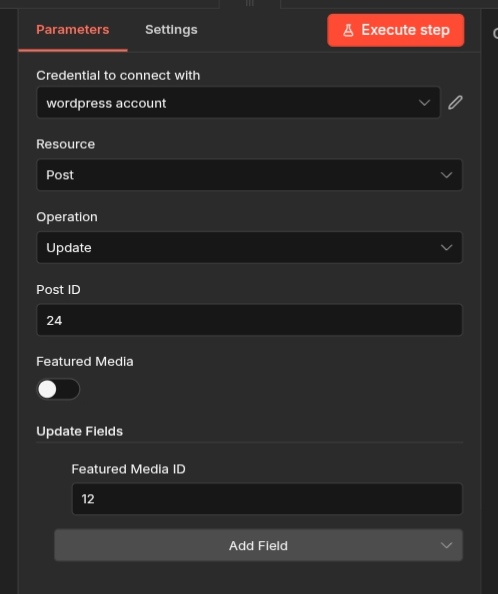 Update Post with Media ID