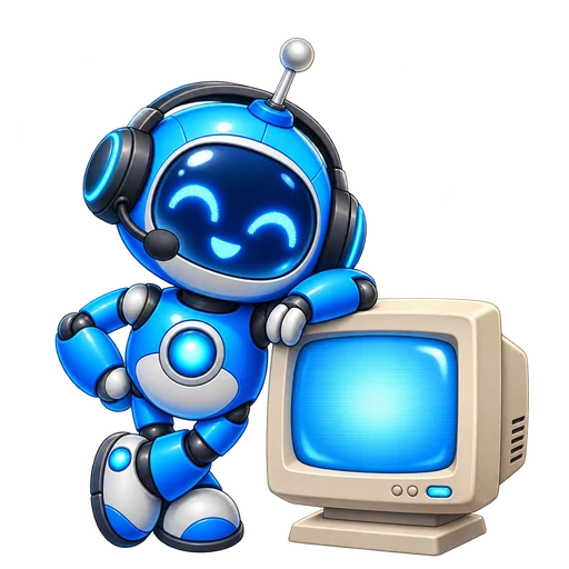 原创蓝色机器人与 CRT