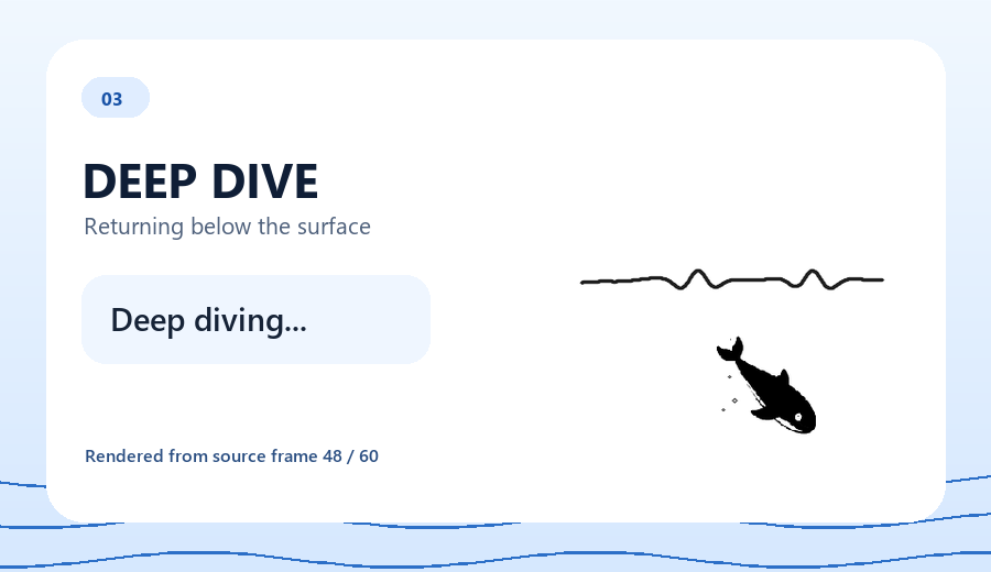 The whale returning below the surface