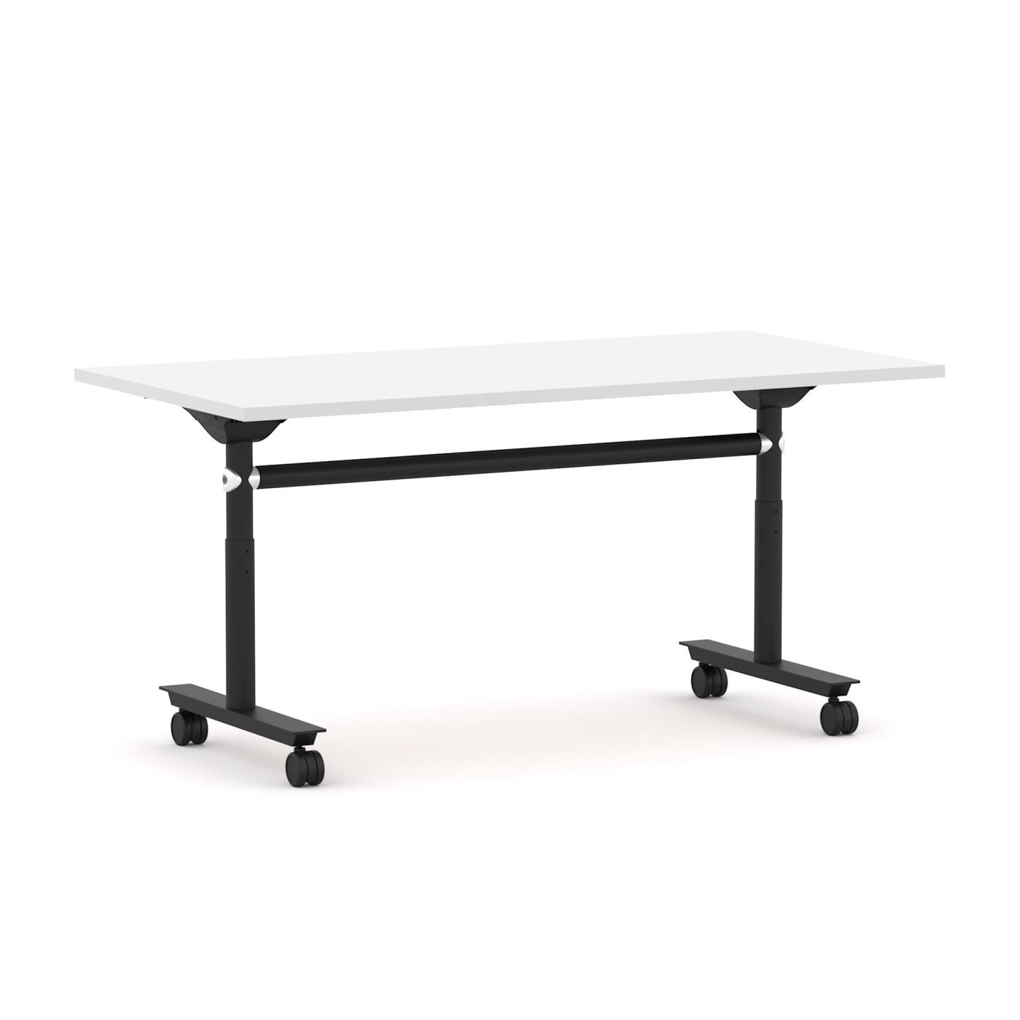 Ascend Tech Adjust Flip Table with White worktop and Black frame