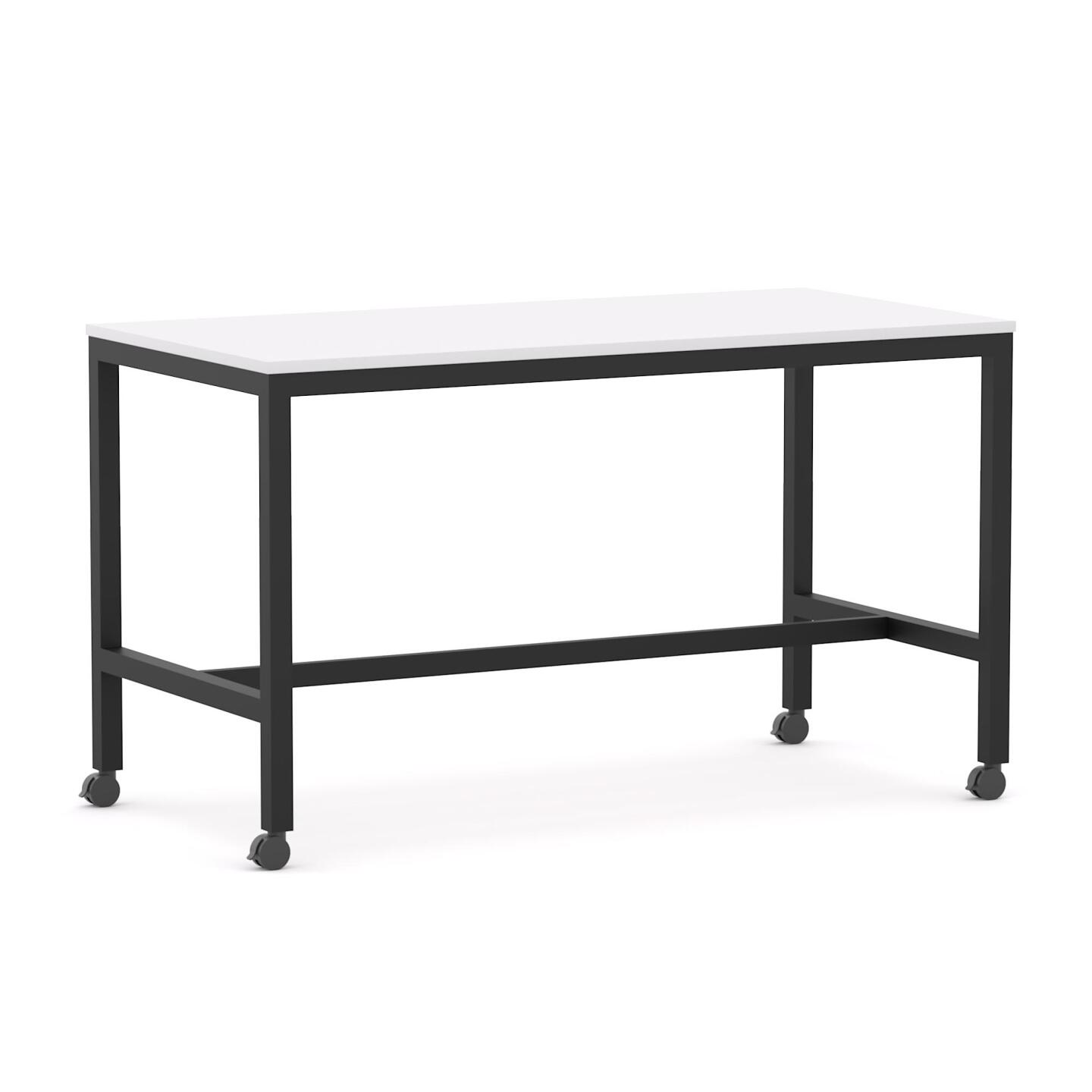 Axis Mobile Bar Table with White worktop and Black frame