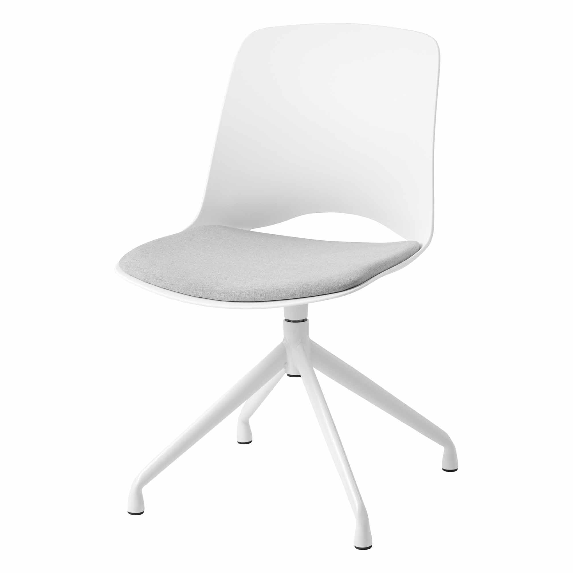 Vista Pivot Chair with polypropylene shell, 4-point base in White